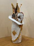 Crowned Owl Bust Original Sculpture by Louise Brown *SOLD*