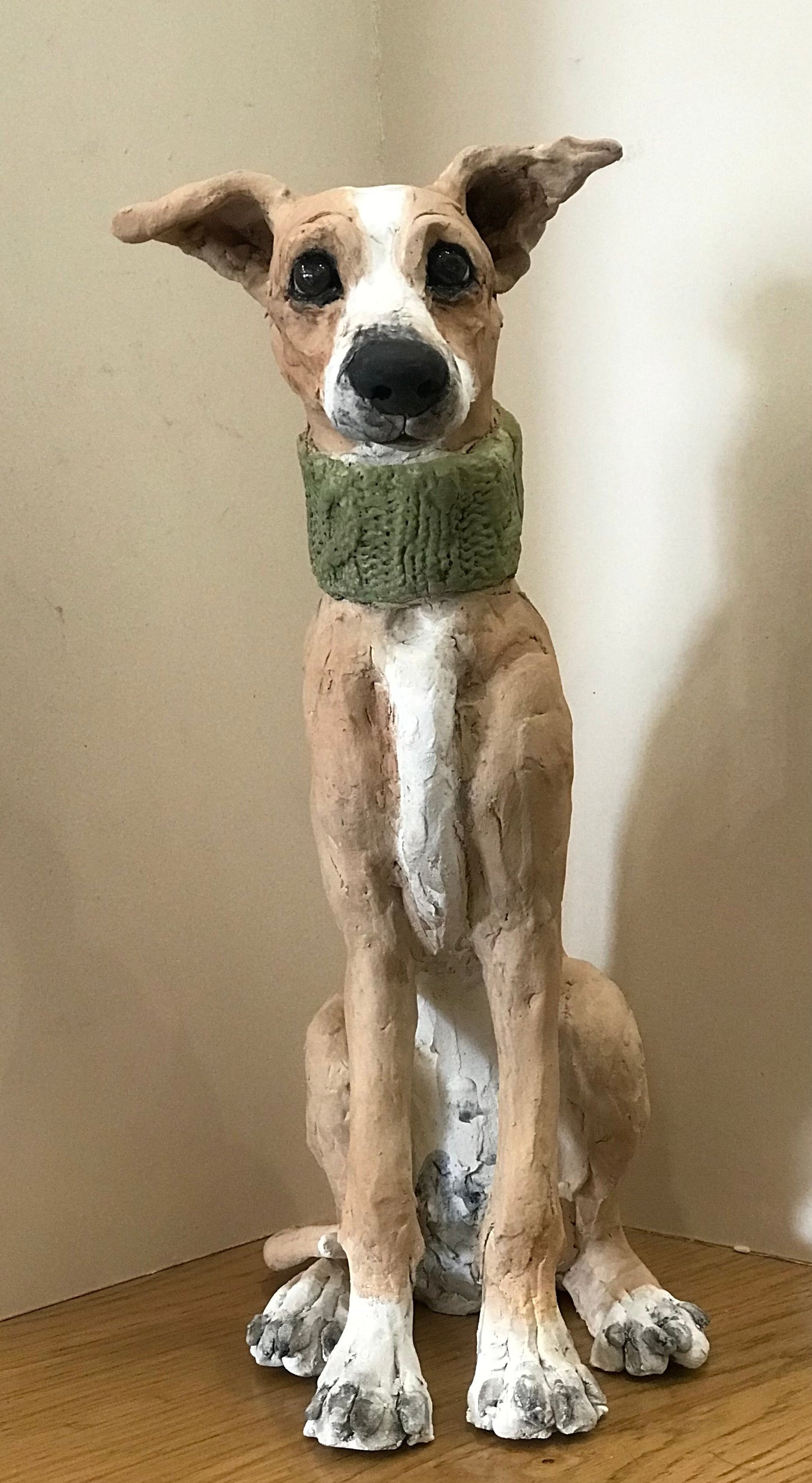 Louise Brown Lurcher Original Sculpture - The Acorn Gallery, Pocklington