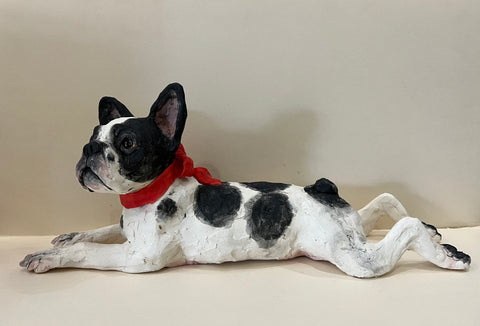 Frenchie ORIGINAL Sculpture by Louise Brown
