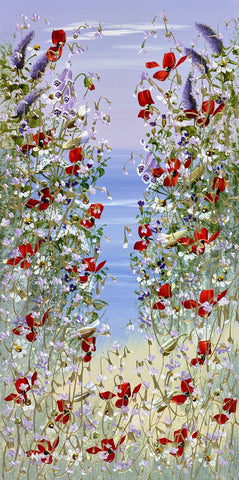 Poppies By The Beach Original by Mary Shaw *SOLD*