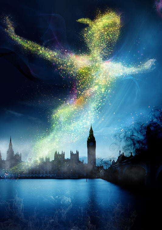 Mark Davies Forever Young Peter Pan Hand Embellished Canvas - The Acorn Gallery, Pocklington