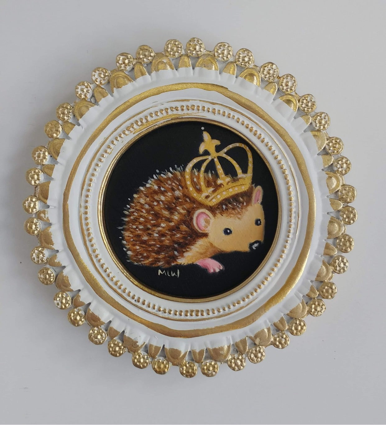 Marie Louise Wrightson Little Hedgehog Queen Original - The Acorn Gallery, Pocklington