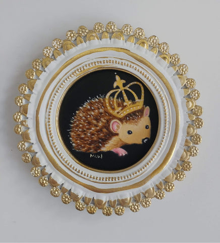 Little Hedgehog Queen Original by Marie Louise Wrightson *SOLD*