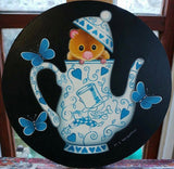 Dormouse In His Teapot Original by Marie Louise Wrightson *SOLD*-Marie-Louise-Wrightson-The Acorn Gallery