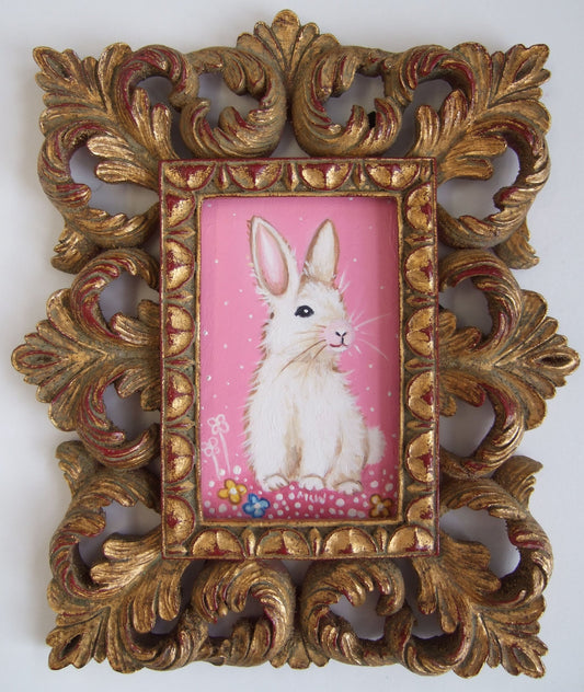 Marie Louise Wrightson The Fluffy White Rabbit Original - The Acorn Gallery, Pocklington