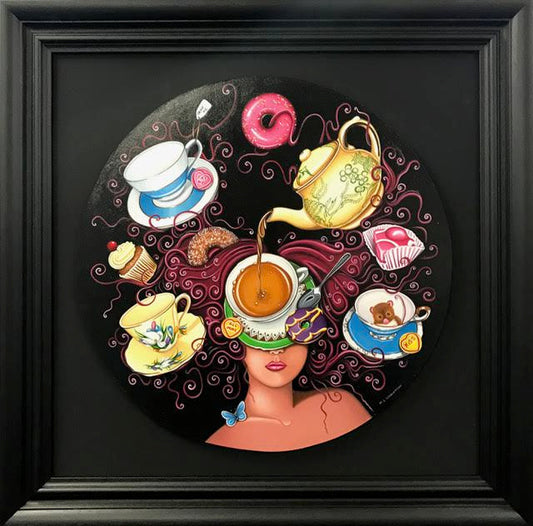Tea With Julie Original by Marie Louise Wrightson Original - The Acorn Gallery, Pocklington