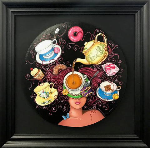 Tea With Julie Original by Marie Louise Wrightson *SOLD*-Original Art-Marie-Louise-Wrightson-The Acorn Gallery