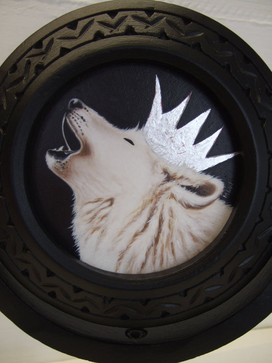 Marie Louise Wrightson King Wolf Original - The Acorn Gallery, Pocklington 