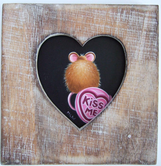 Marie Louise Wrightson Kiss Me Token Original - The Acorn Gallery, Pocklington 