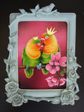 Love Birds Original by Marie Louise Wrightson *SOLD*-Original Art-Marie-Louise-Wrightson-The Acorn Gallery