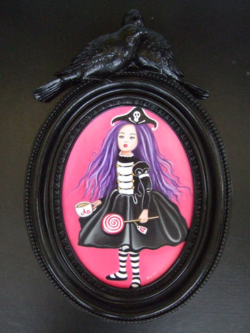 Pirate Goth Alice Original by Marie Louise Wrightson-Original Art-Marie-Louise-Wrightson-The Acorn Gallery