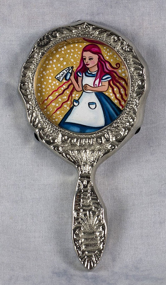 Marie Louise Wrightson Reflecting Alice Original - The Acorn Gallery, Pocklington 