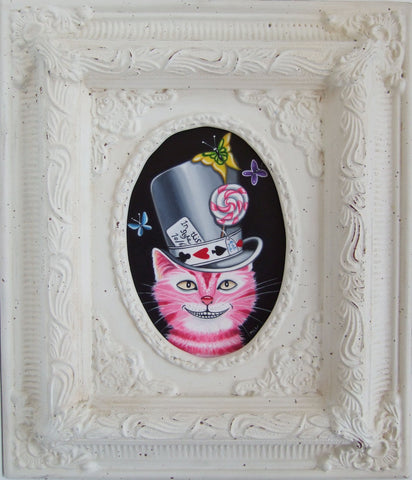 The Cheshire Cat In His Hat Original by Marie Louise Wrightson *NEW*-Original Art-Marie-Louise-Wrightson-The Acorn Gallery