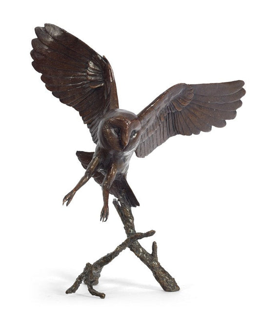 Michael Simpson Nocturne Owl Bronze Sculpture - The Acorn Gallery, Pocklington