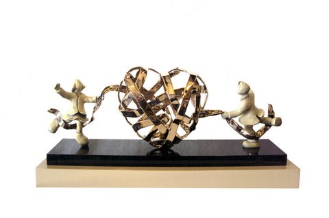 Lovers Entwined Bronze Sculpture by Mackenzie Thorpe