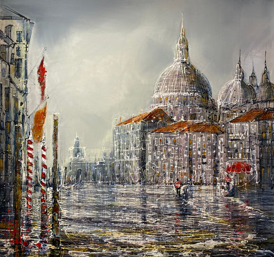 Clouds Over Venice Original on Aluminium by Nigel Cooke SOLD