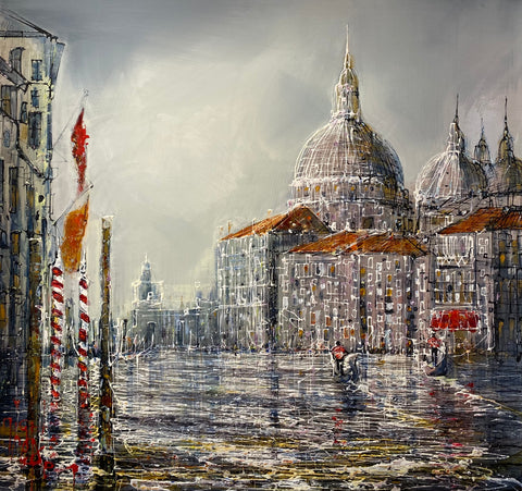 Clouds Over Venice Original on Aluminium by Nigel Cooke *SOLD*