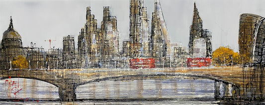 London's Banking District Original on Aluminium by Nigel Cooke SOLD