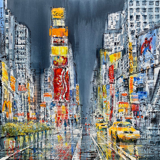Nigel Cooke Time Square Rush Hour Hand Embellished Limited Edition Print 