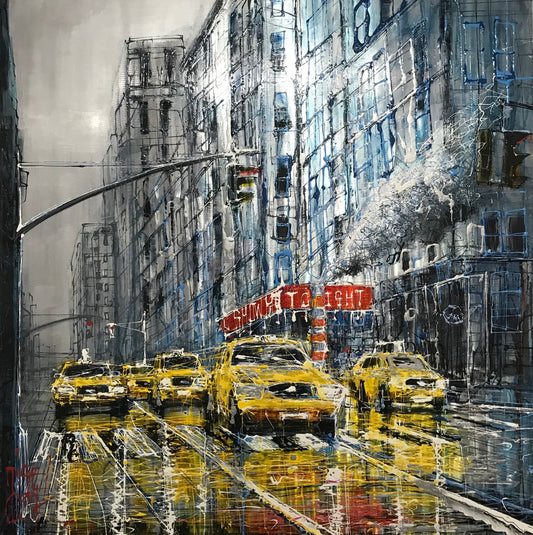 New York Rush Hour Original on Aluminium by Nigel Cooke SOLD