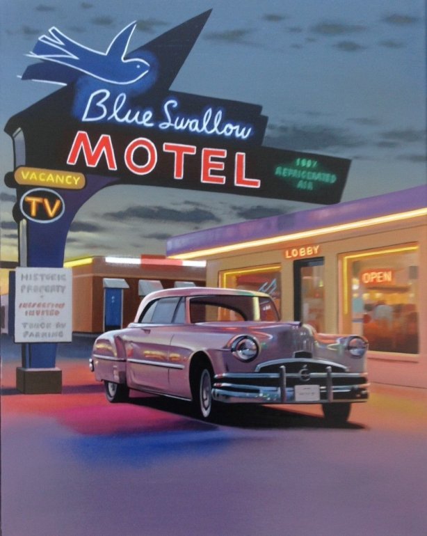 Neil Dawson Blue Swallow Motel Paper - The Acorn Gallery, Pocklington