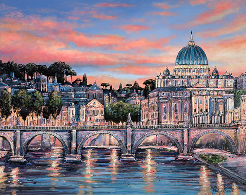 Rome At Evening Time Original by Phillip Bissell-Original Art-The Acorn Gallery