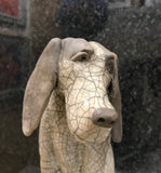 Henry - Large Dog Raku Sculpture by Paul Jenkins-Sculpture-The Acorn Gallery