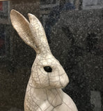 Large Turning Hare Raku Sculpture by Paul Jenkins-Sculpture-The Acorn Gallery