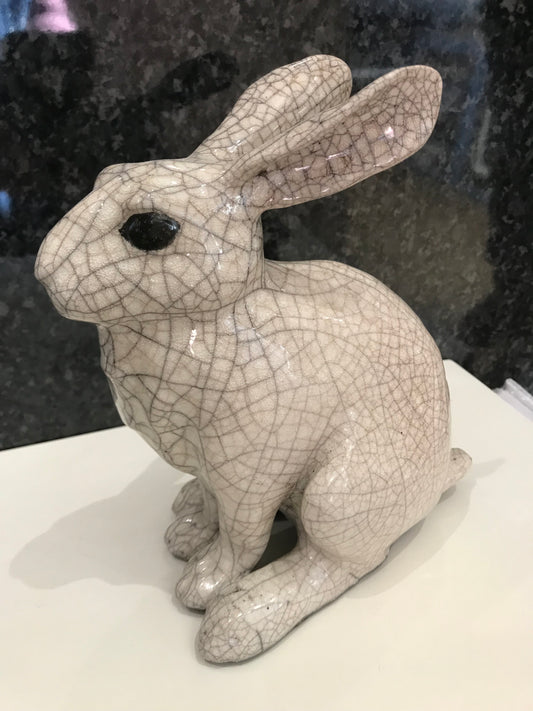 Leveret Raku Sculpture by Paul Jenkins-Sculpture-The Acorn Gallery