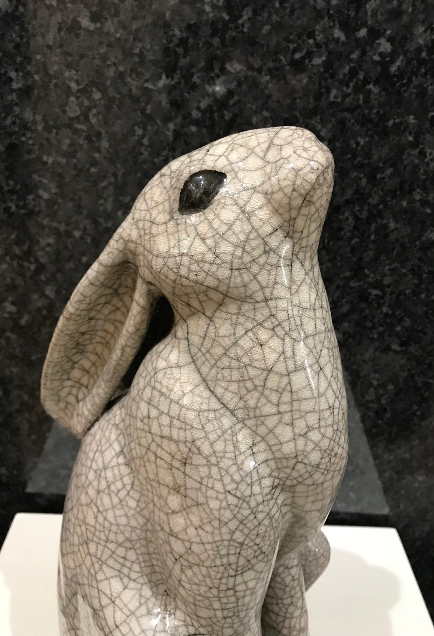 Large Moongazer Hare Raku Sculpture by Paul Jenkins-Sculpture-The Acorn Gallery