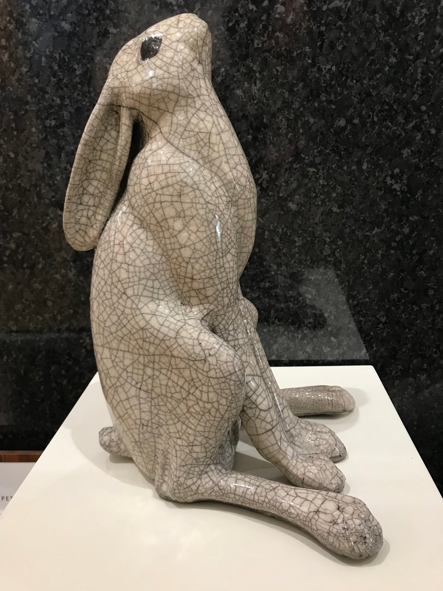 Large Moongazer Hare Raku Sculpture by Paul Jenkins-Sculpture-The Acorn Gallery