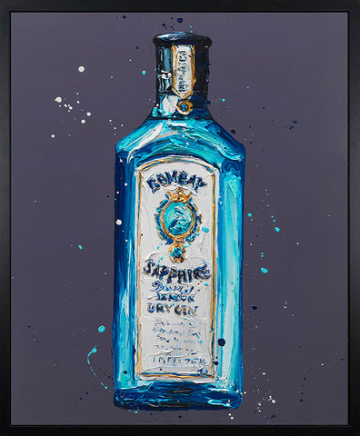 Bombay  Hand Embellished Sapphire Canvas by Paul Oz