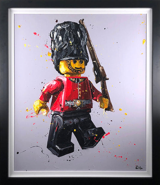 Paul Oz Buckingham Lego Soldier Hand Embellished Canvas - The Acorn Gallery, Pocklington