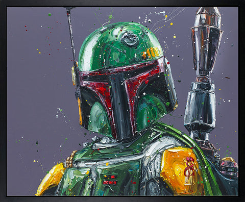 He's No Good To Me Dead (Boba Fett)  Hand Embellished Canvas by Paul Oz