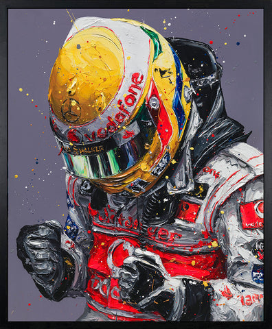 Lewis' First Win 2007 Hand Embellished Canvas by Paul Oz