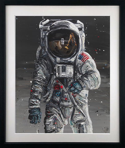 To The Moon (Buzz Aldrin) Paper Print by Paul Oz