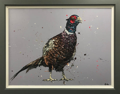 Jack The Pheasant Hand Embellished Canvas by Paul Oz