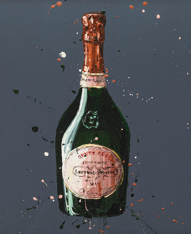 Laurent Perrier Rose Hand Embellished Canvas by Paul Oz
