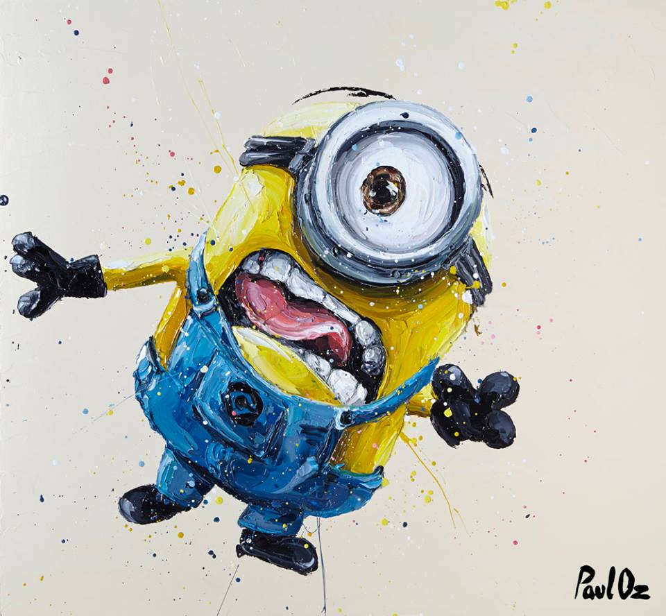 Paul Oz Stuart The Minion Hand Embellished Canvas - The Acorn Gallery, Pocklington