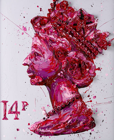 Queen Of Roses Hand Embellished Canvas by Paul Oz