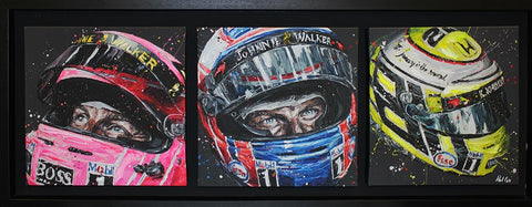 The Journey (Three Helmets)  Hand Embellished Canvas by Paul Oz