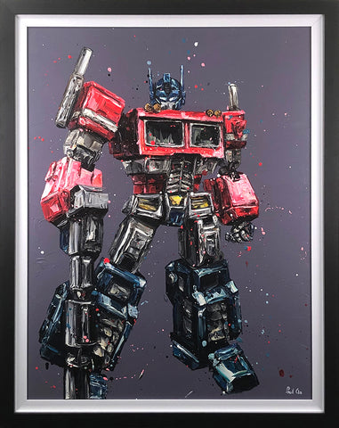 Transform And Roll Out (Optimus Prime/Transformers)  Hand Embellished Canvas by Paul Oz