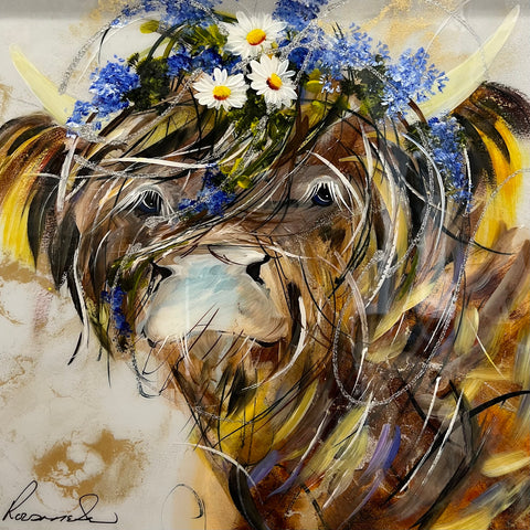 Always The Bridesmaid (Cow) Original by Rozanne Bell *SOLD*