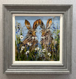 Who You Looking At? (Hares) Original by Rozanne Bell *SOLD*