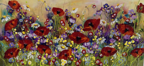 Deep Red Poppies Original by Rozanne Bell *SOLD*