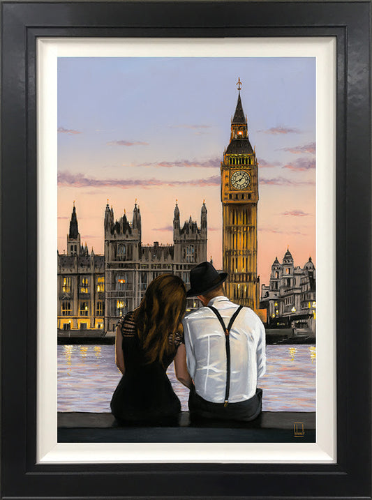 Richard Blunt Westminster Sunset Hand Embellished Canvas - The Acorn Gallery,Pocklington