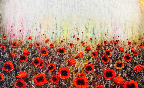 Poppy Field I Original by Robert Cox *SOLD*