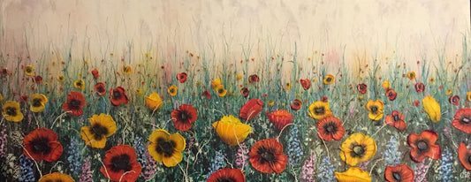 Wildflower Panorama Original by Robert Cox -The Acorn Gallery, Pocklington