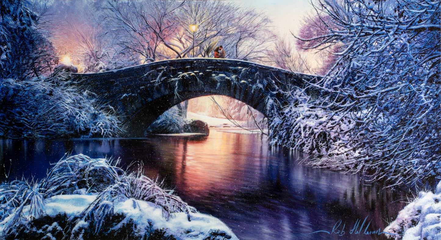 Rob Hefferan Winters Warm Love Canvas - The Acorn Gallery, Pocklington