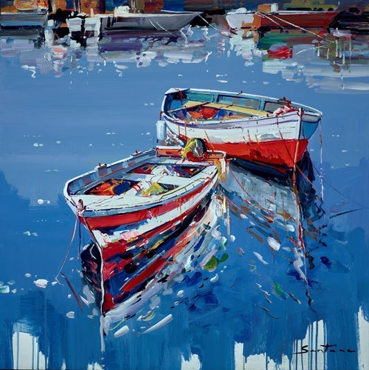  Fransico Santana Blue Harbour Reflections V Original - The Acorn Gallery, Pocklington